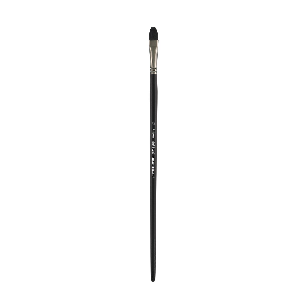 Black Swan Synthetic Red Sable Paint Brushes - Filbert Size # 12 - Professional Quality Long Handle Paint Brushes for Oil, Heavy Body Media and Acrylic - Artists of All Levels